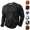 Men's Halloween Printed Long Sleeve Neck T-Shirt