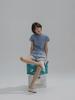 Aenhacheu Henley Neck Cotton Tee_Blue