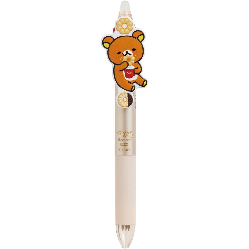 Rilakkuma X Mister Frixion Ball Slim 3C with Rilakkuma H145 X 13mm San-X "Rilakkuma Donut" Mascot, PR13801,
