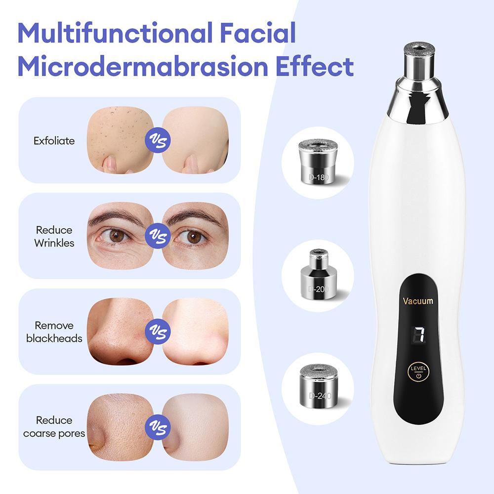 7 Gear Suction Diamond Microdermabrasion Machine -60KPa Handhold Diamond Facial Device Remove Blackhead Skin Exfoliate Tool