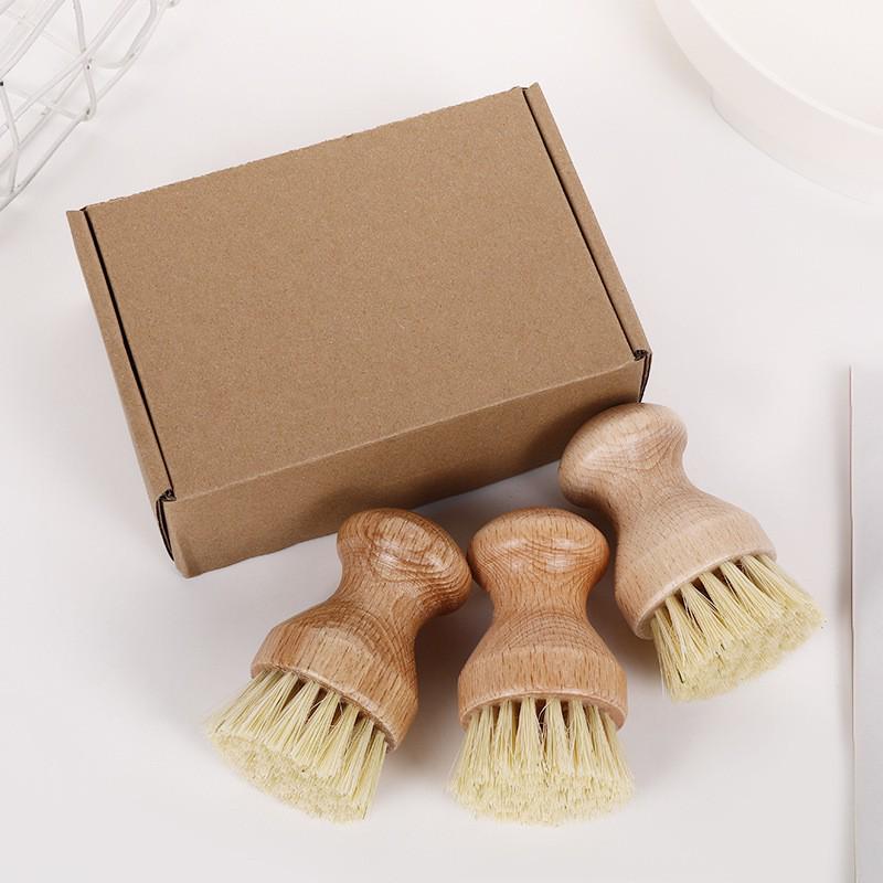 Exquisite Beech Wood & Sisal Dishwashing Brush with Short Handle for Kitchen Cleaning