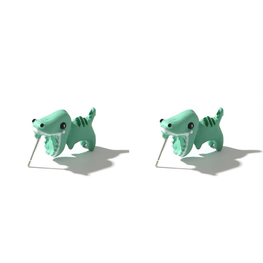 Encantador Set de Pendientes de Animales Adorables - Diseños de Dinosaurio, Cachorro y Ballena - Divertida Joyería de Arcilla-mordisco Regalo Regalos y Accesorios Divertidos