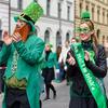 Patrick's Day Complete Irish Clovers Costume Set Green Hat Shamrock Beard Sequined Tie Necklace and Glasses