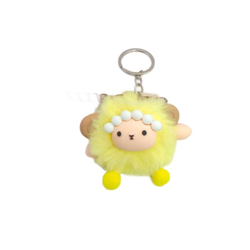 Creative plush cartoon sheep fur ball plush keychain pendant doll doll school bag pendant