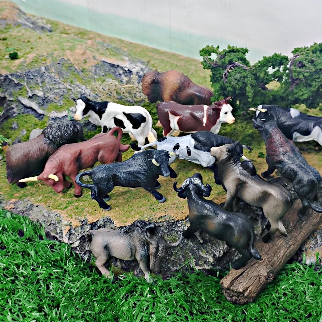 Wild Animal Calf Models: Antelope, Musk Ox, Water Buffalo Bull for Children's Cognitive Play