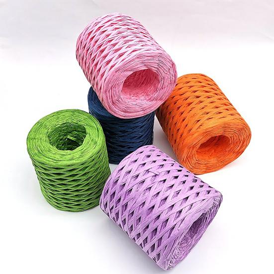 1 Roll Raffia Yarn Decorative Widely Applied Wrapping Gift Raffia Straw Packaging Paper Yarn for DIY