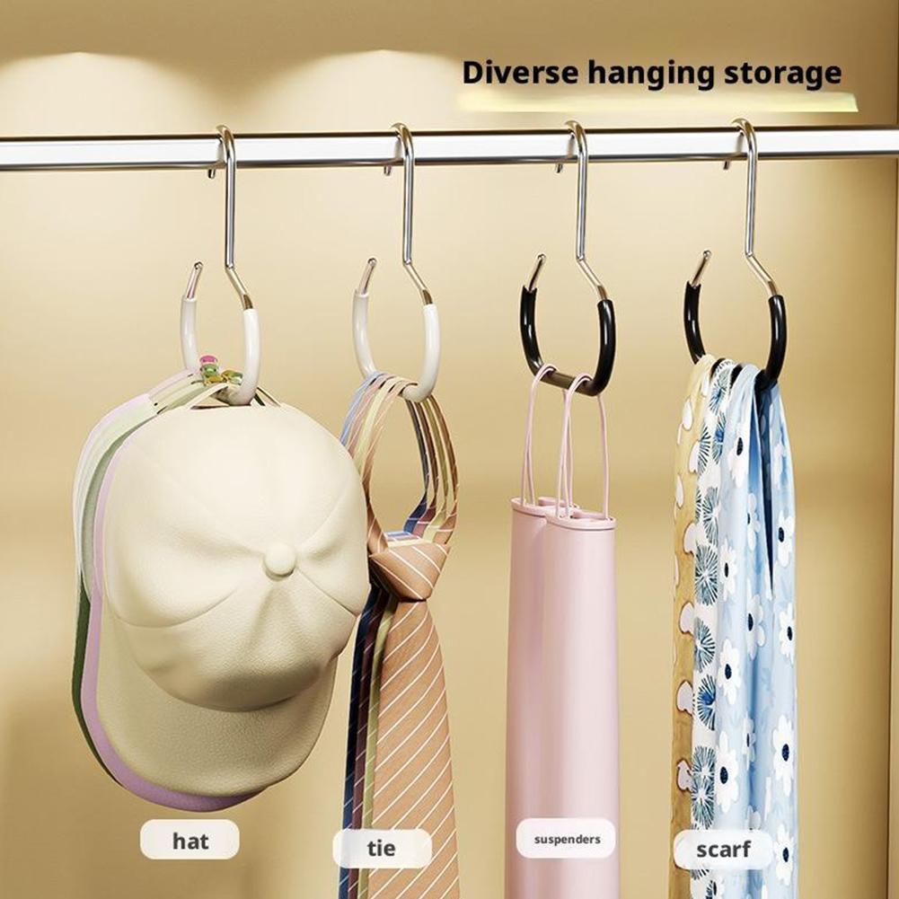 Set of 5 Easy Access Open Hook, Baseball Hat Hook Hanger Storage Rack Handbag Scarf Tie Display Rack Wardrobe Circle Ring Hook