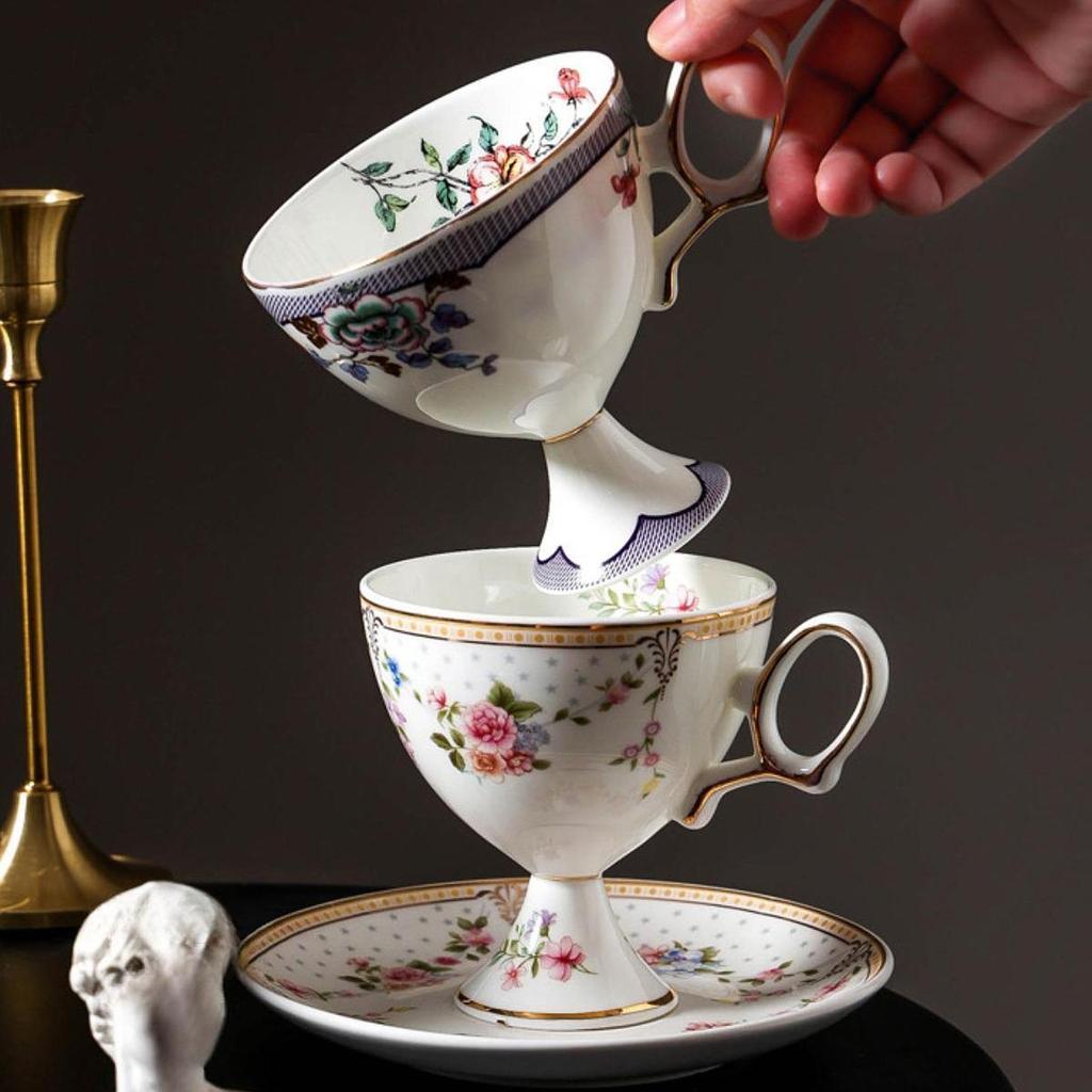 Ceramic Coffee Mug Cappuccino Cup Novelty 220ml,Latte Set,Latte Art with Saucer for