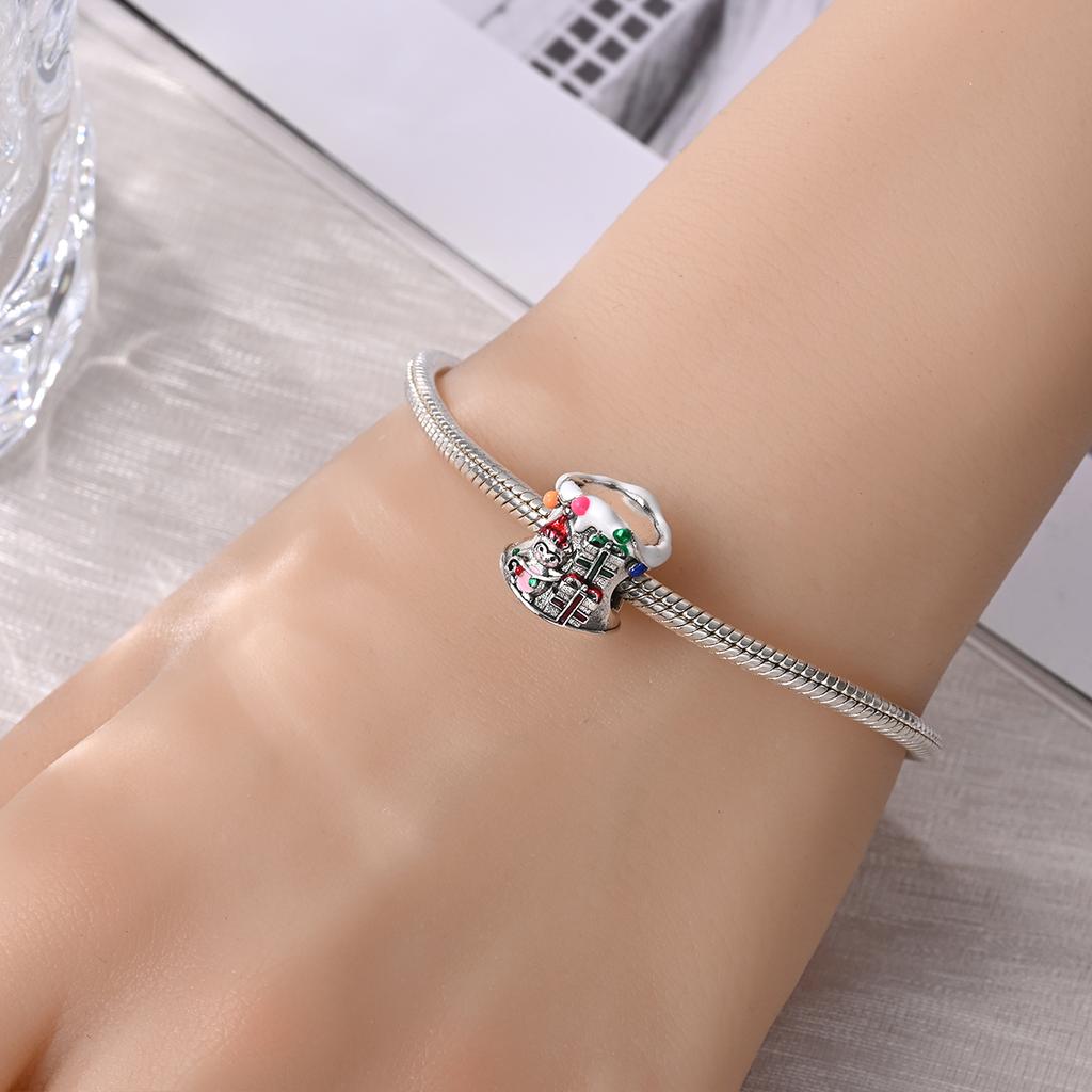 Charme Authentique Charms en Cuivre Perle Joyeuse Souvenir de Noël Charms Compatible Avec Bracelets Bijoux pour Femmes Fabrication DIY Cadeau