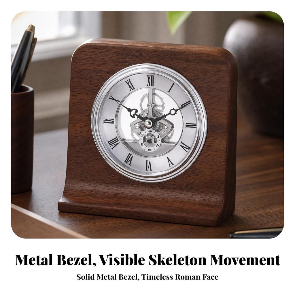 Precision Mechanical Clock Insert Visible Gear Mechanism, Roman Numeral Face, Skeleton Insert,