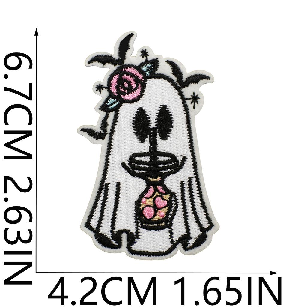 Halloween Cat Ghost Embroidery Cloth Sticker Holiday Decoration Flowers Witch Embroidery Chapter A Piao Bicycle Patch Sticker
