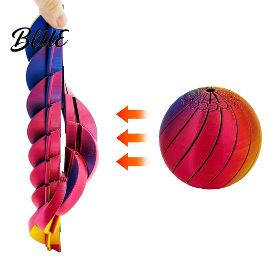 Anxiety Relief Toy 3D Printed Fidget Ball Sensory Spinner Gear Sphere with Stress Liquid Flow Effect Twistable Desk for Office Home Spiral Groove