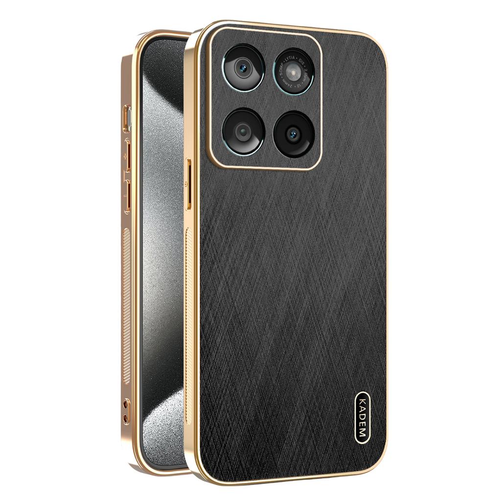 KADEM Etui na Motorola Edge 60 5G/60 Fusion 5G Elektroplaterowana Tekstura Jedwabiu PU+TPU Tylna Pokrywa Telefonu