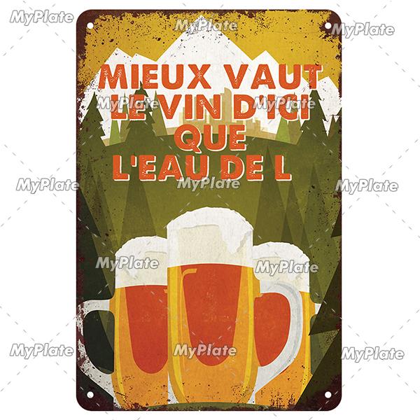 BU BAR Vin Beer Metal Sign Vintage Plaque Alcohol Tin Sign Plate Wall Decor For Bar Club Man Cave Art Jim Beer Poster Custom