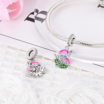 Charms Plataflamingo Parent-Child Green Leaf Pendants Fit Originalbracelets Charms For Women Jewelry Diy Making Gifts