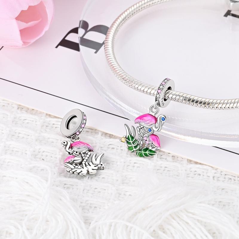 Colorful Copper Colorful Animals Parrot Rabbit Puppy Charm Pendant Fit Dly Bracelet Necklace Boutique Handmade Gift