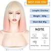 XINRAN Short Bob Wig with Bangs for Women Synthetic Bob Wigs Black Pink Ombre Wig for Party Daily Use Shoulder Length