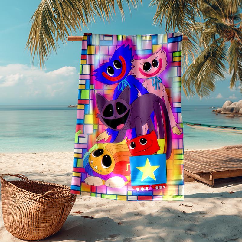 Ultra-Soft Beach Towel with Poppy Playtime Theme,Ideal for Pool - Camping, Diving - Perfect Travel Essential, Vibrant Beach Towel.