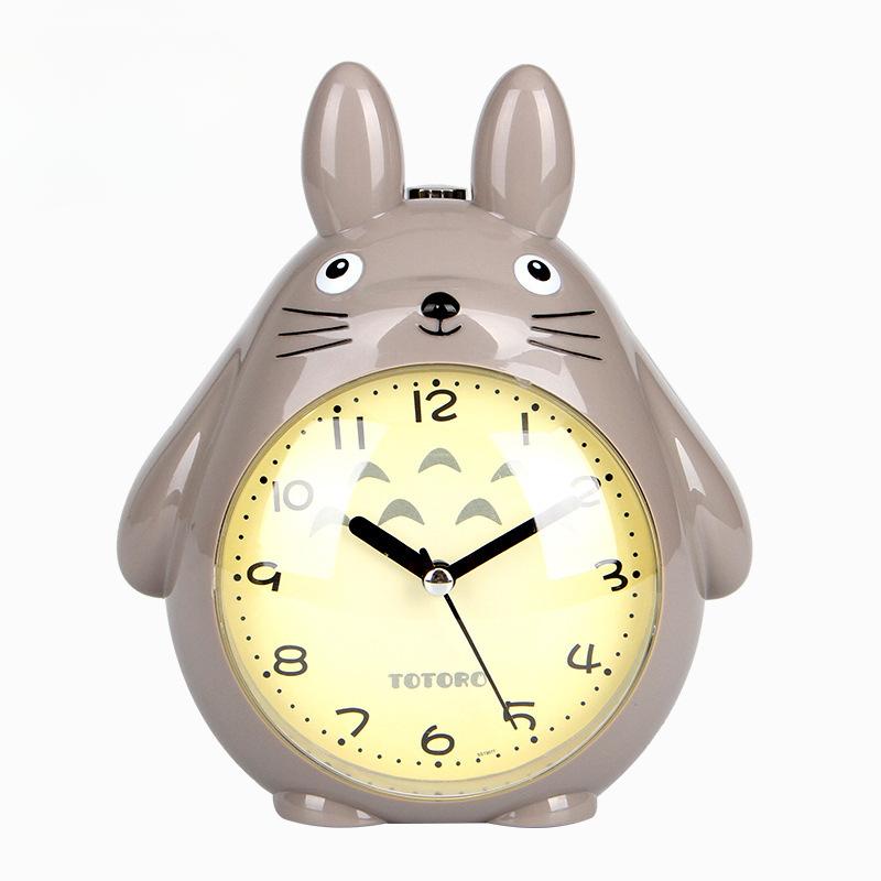Fashionable Cute Cartoon Cat Double Music Alarm Clock Children Student Mutes The Bedside Night Lights To Sleep Clock