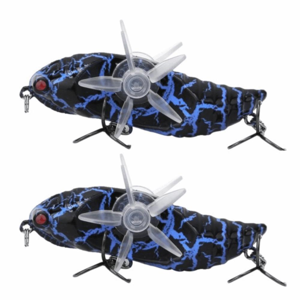 

2PCS with RTreble Hook Bionic Cicada Lure 7.5cm Length 15.5g Artificial Fishing Lure with Rotating Spins Cicada Fish Catcher