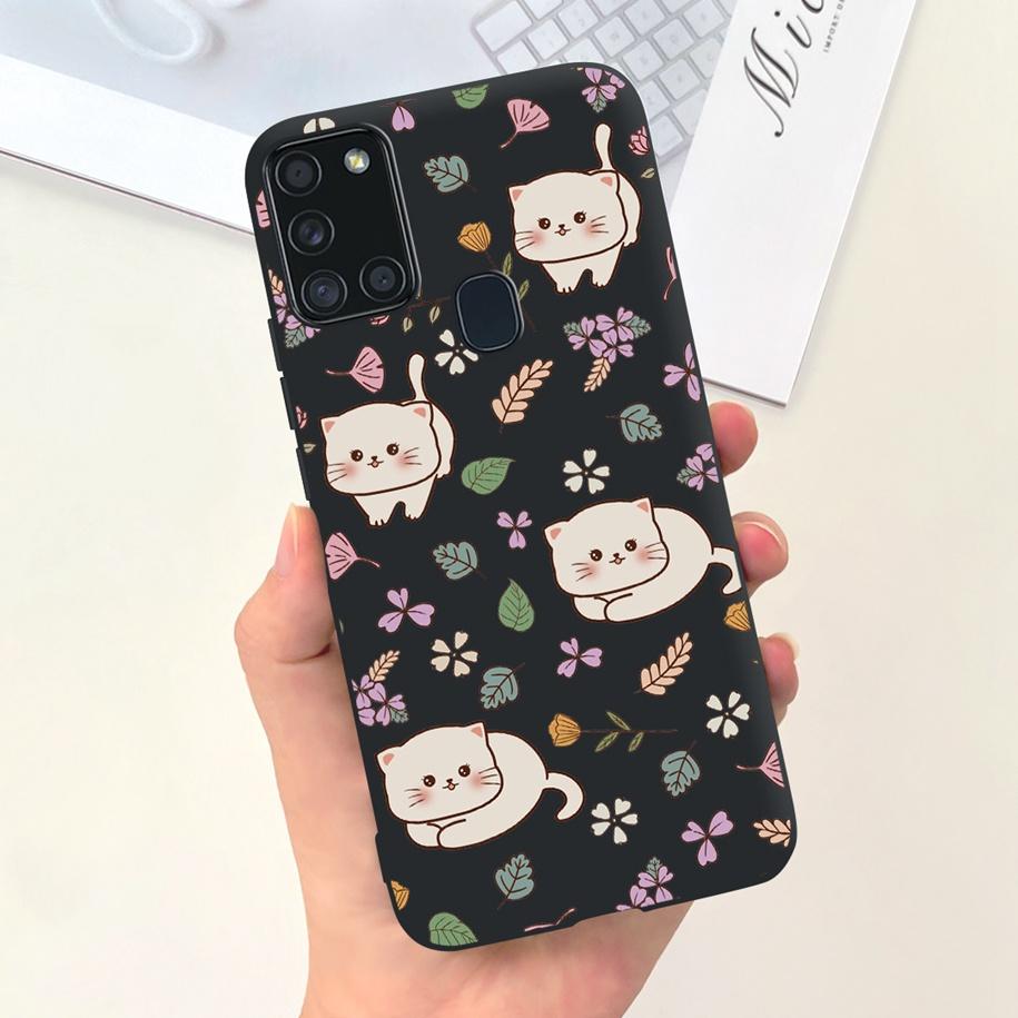 For Samsung A21S Case SM-A217F A 21S Back Cover Fashion Flower Cartoon TPU Soft Silicone Phone Case For Samsung Galaxy A21s Capa