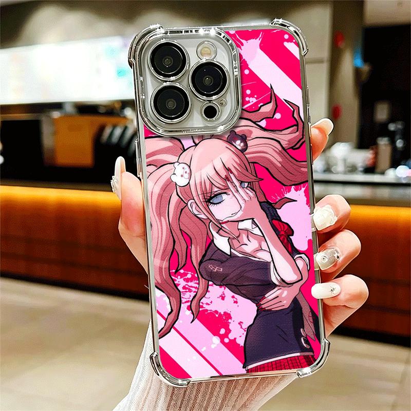 Anime D-Danganronpa Soft Phone Case For iPhone 15 16 17 Air 14 Pro Max 16E Plus 13 12 Mini Plating Anti-Fall Fundas