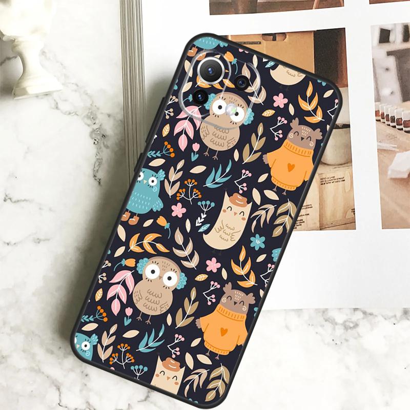 Eulenmuster Hülle für POCO M6 Pro F3 F5 M5s X3 X5 X6 Pro Xiaomi 14 13 Ultra 11T 12T 13T Pro 12 Lite Cover