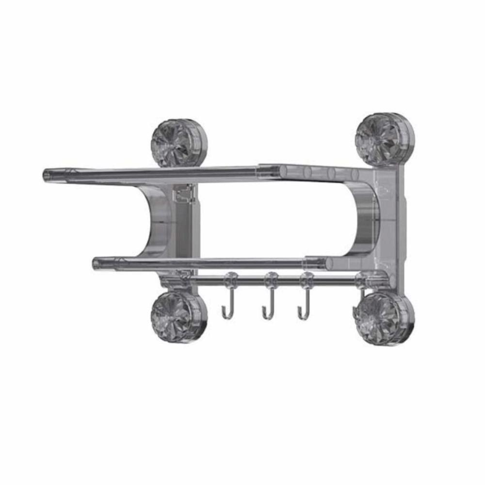 Wall Mount Bathroom Towel Holder With Hook No Drilling Suction Cup Towel Rack  Apartment