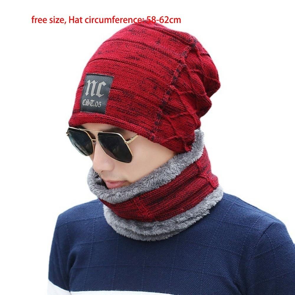 Windproof Pullover Cap Warm Face Shield New Hat Scarf Set  Unisex