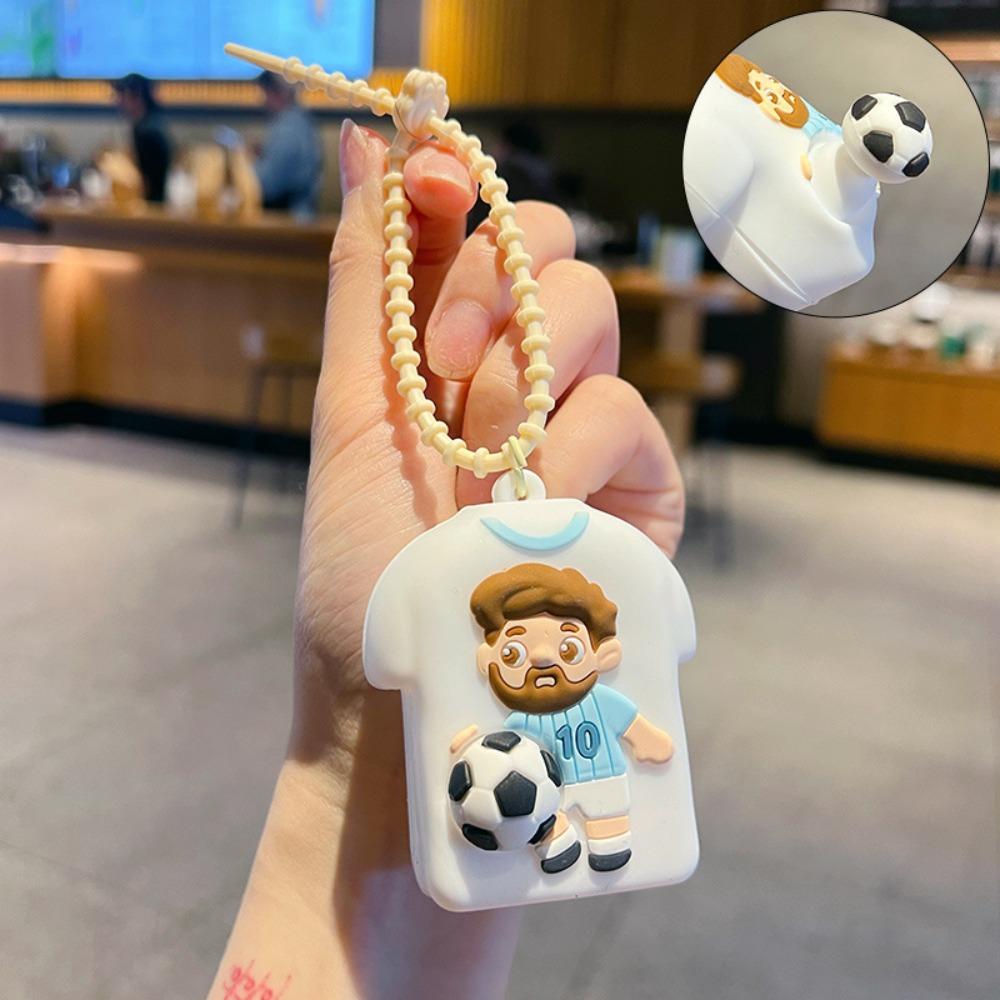 

Silicone Stress Relieving Fingertip Toys Soccer Player Keychain Charm Football Player Style D