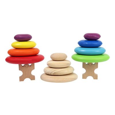 Todoribro Children's Mongdol Wooden Block Stacking, Rainbow, 1 Piece, Korean Baby Products