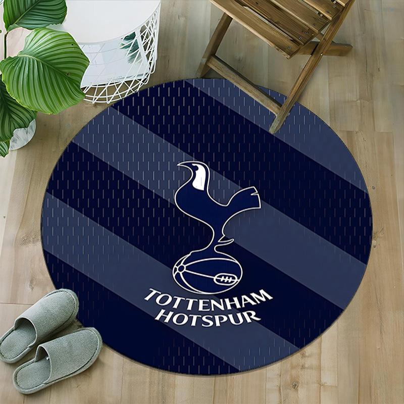 1pc T-Tottenham Hotspur  Carpet, Round Rug, Comfortable, Suitable for Entryways, Living Rooms, Office, And Bedrooms, Christmas Decoration