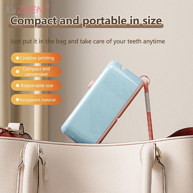 50/100Pc Floss Dispenser Automatic Ejectable Floss Organiser Oral Care Press-on Disposable Flossing Sticks Refillable StorageBox