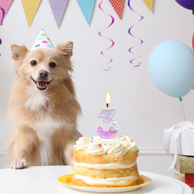 1PC Non-Toxic Soy Wax Candles Candle Adorable Cat Paw & Number Candle Set Cat Claw Digital Birthday Candle 7.5x4cm