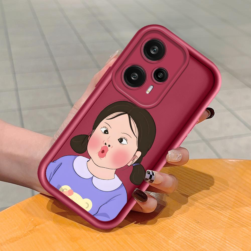Soft Silicone Square Ladder Printing Pattern Phone Casing Full Cover Camera Shockproof Protection Rubber Case for Xiaomi Redmi