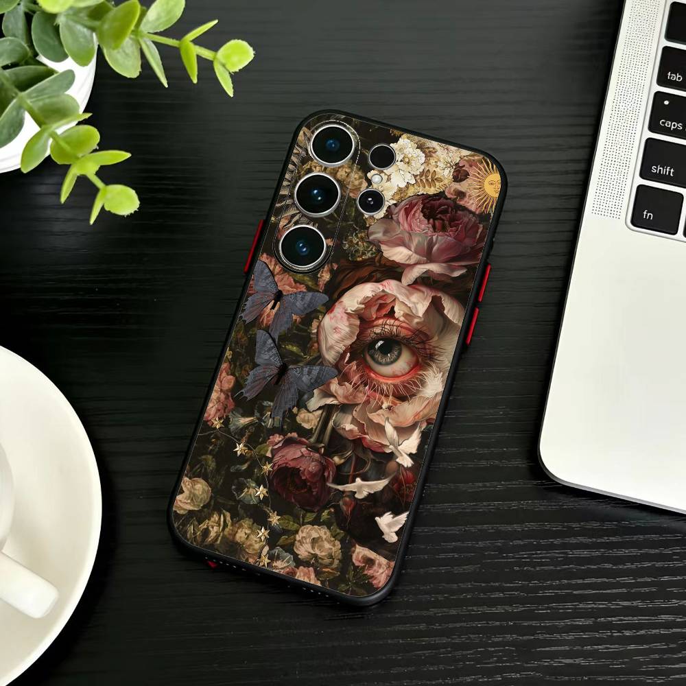 Dark Ornate Collage Art  Phone Case For Samsung S26,S25,S24,S23,S22,S21,S20,S30,Ultra,Plus,Fe,Note,5G Black Cover