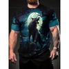 Fashion Men's Crew Neck Short Sleeve 3D Casual Color Printing Casual Short Sleeve Crew Neck T-Shirt