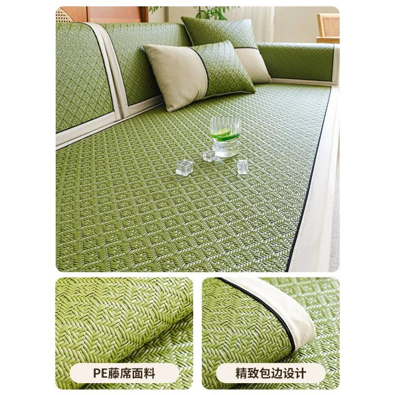 

Rattan Mat Sofa Cushion Summer Mat Cool Cushion Summer Fixed Non-Slip Seat Cushion Leather Sofa Cover Cloth Seat Cushion 70*70cm