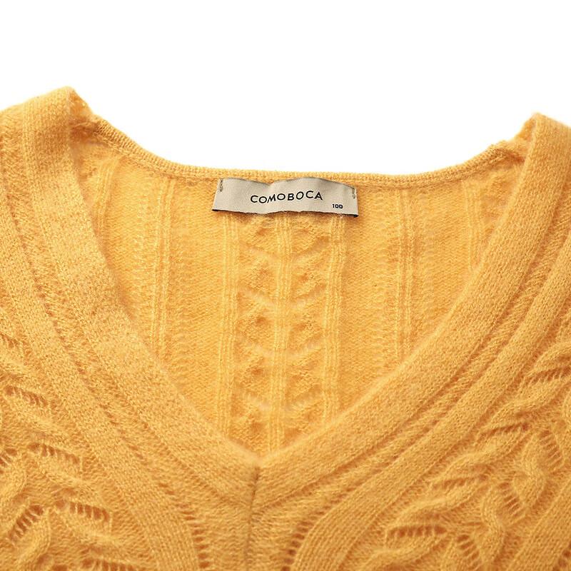 Komomboka Women's Loose-Fit V-Neck Cashmere Knit Sweater