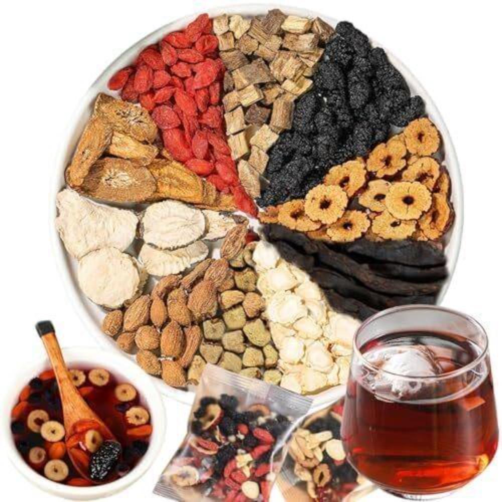 Ginseng Mulberry Medlar Tea Chinese Herbal Tea for Liver Kidney Health Support