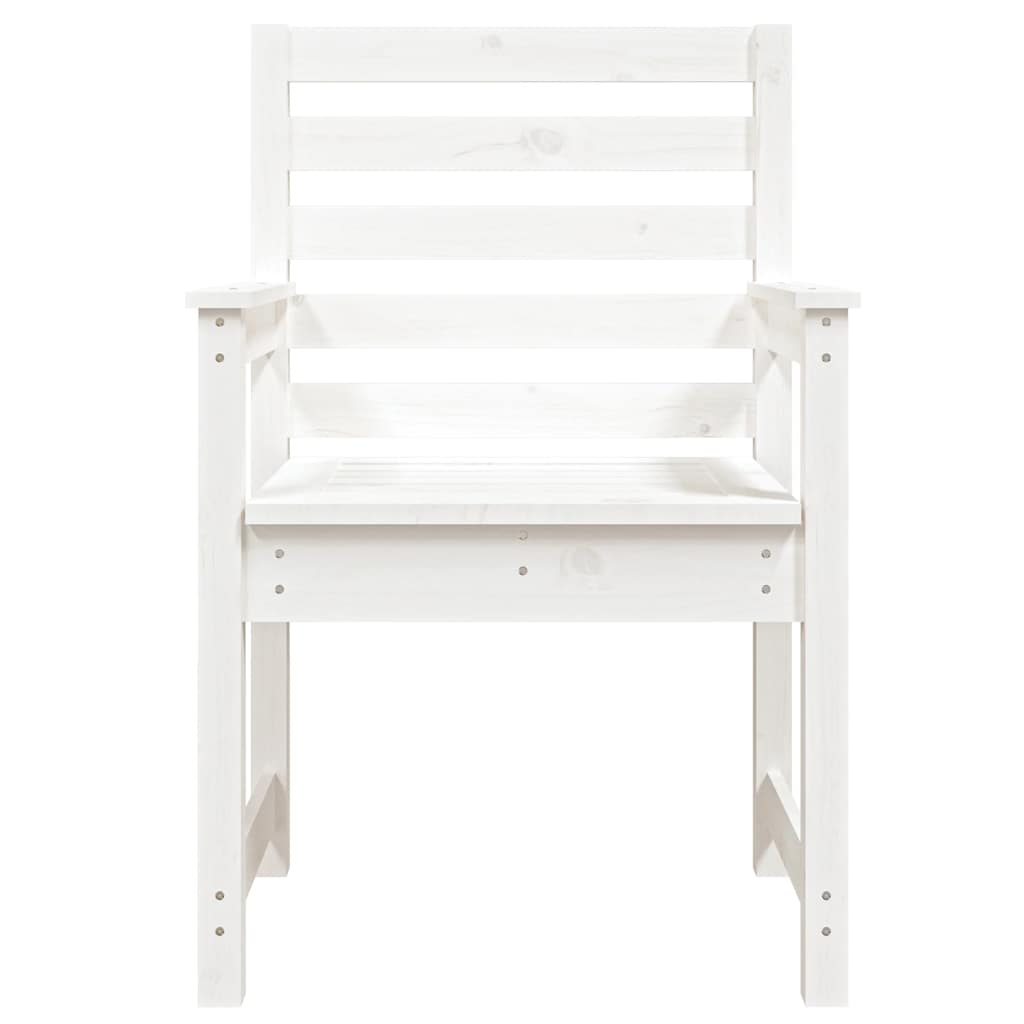 Garden Chairs 2 pcs White 60 x 48 x 91 cm Solid Pine Wood
