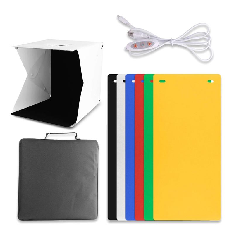 Folding Light Box 40cm Portable Photography Photo Studio Tent LED Softbox Background Kit USB Light Box For DSLR amera