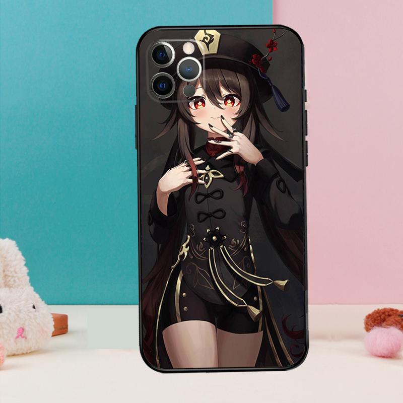 Genshin Impact Hutao Phone Case For iPhone 17 Air 16 15 14 12 11 13 Pro Max 12 13 mini 15 16 Plus 16e Cover Coque