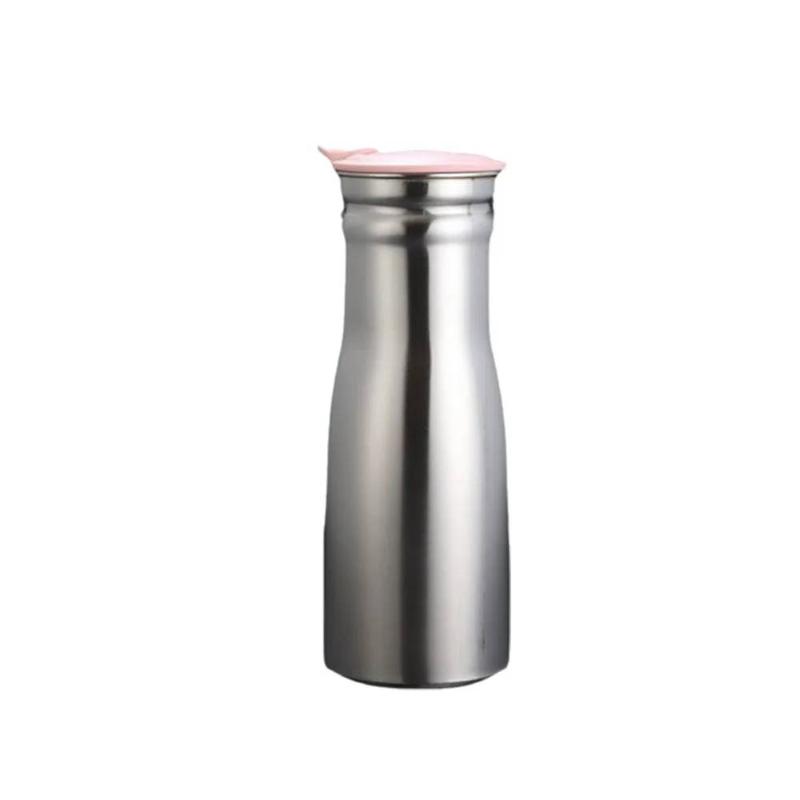 1L Portable Stainless Steel Cold Water Jug Leakproof Sealed Lid Food Grade Kettle for Travel Outdoor Use
