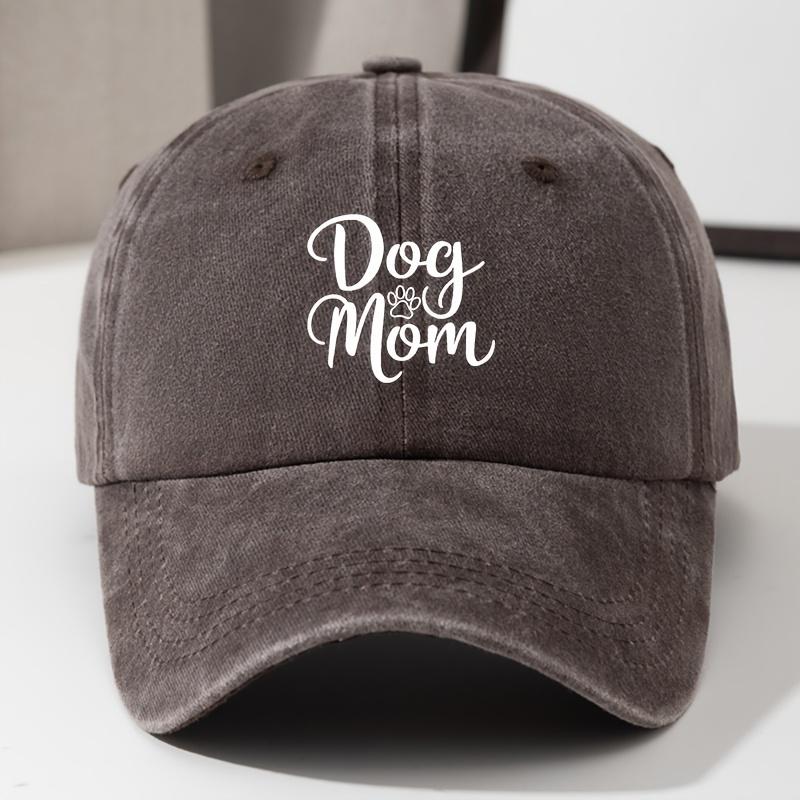 Baseball Cap Dog Mom Letter Print Fashion Retro Soft Top Curved Brim Baseball Cap Adjustable Hip Hop Dad Truck Hat Fishing Hat