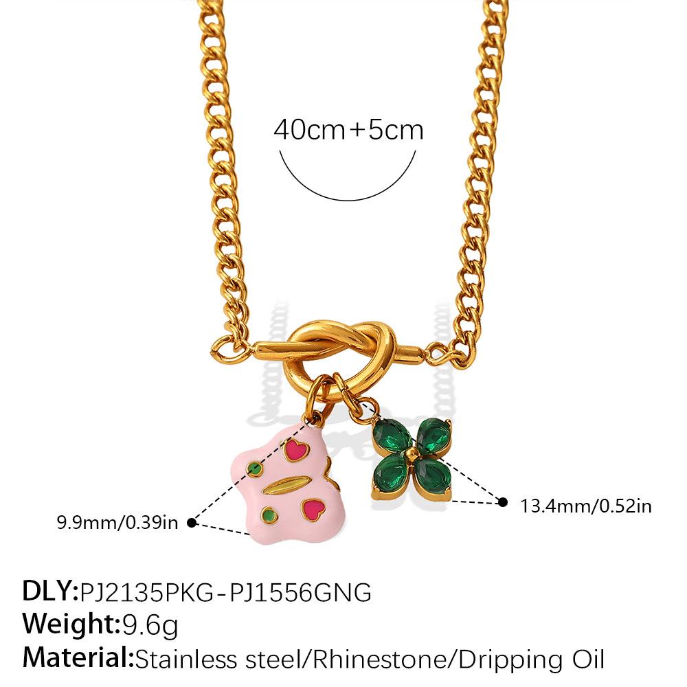 

European and American Retro Fresh Wind Flower Moon DIY Pendant Knotted Bracelet Necklace Plated 18K Gold