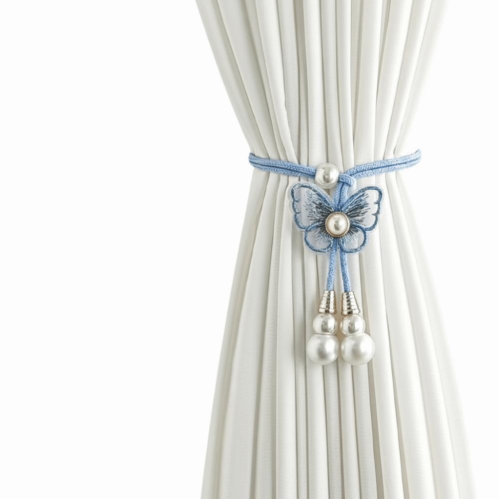 

Cartoon Butterfly Shape Curtain Tieback Adjustable Curtain Tying Tool Kids Room Home Decor синий