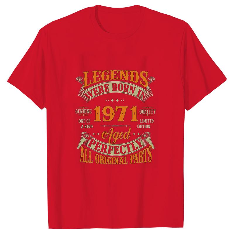 52th Vintage Legends Born In 1971 52 Years Old T Shirts Graphic Harajuku Streetwear Short Sleeve Birthday Gifts Summer T-shirt