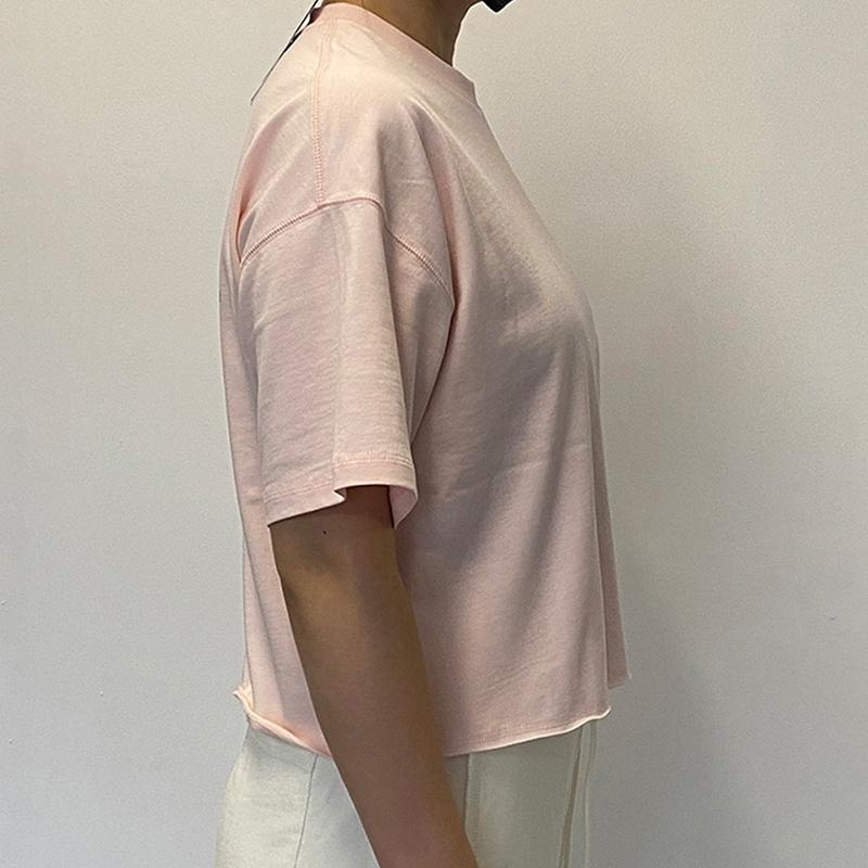 Puma Classics Court Girl Short Sleeve Tee Retro American Letter Logo Print Round Neck T-Shirt Women Tops Ice-Pink 622963-24