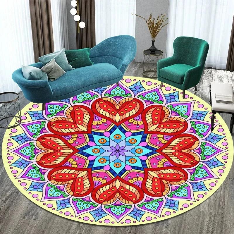 Bitcoin Round Carpet Anti-Slip Circle Area Rug Large for Home Living Room Floor Mat Bedroom Decor Chair Drum Rug Chair Doormat